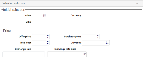 Valuation and costs